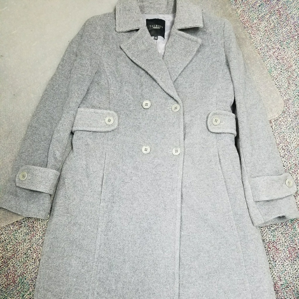 Talbots NWOT wool/cashmere gray long coat